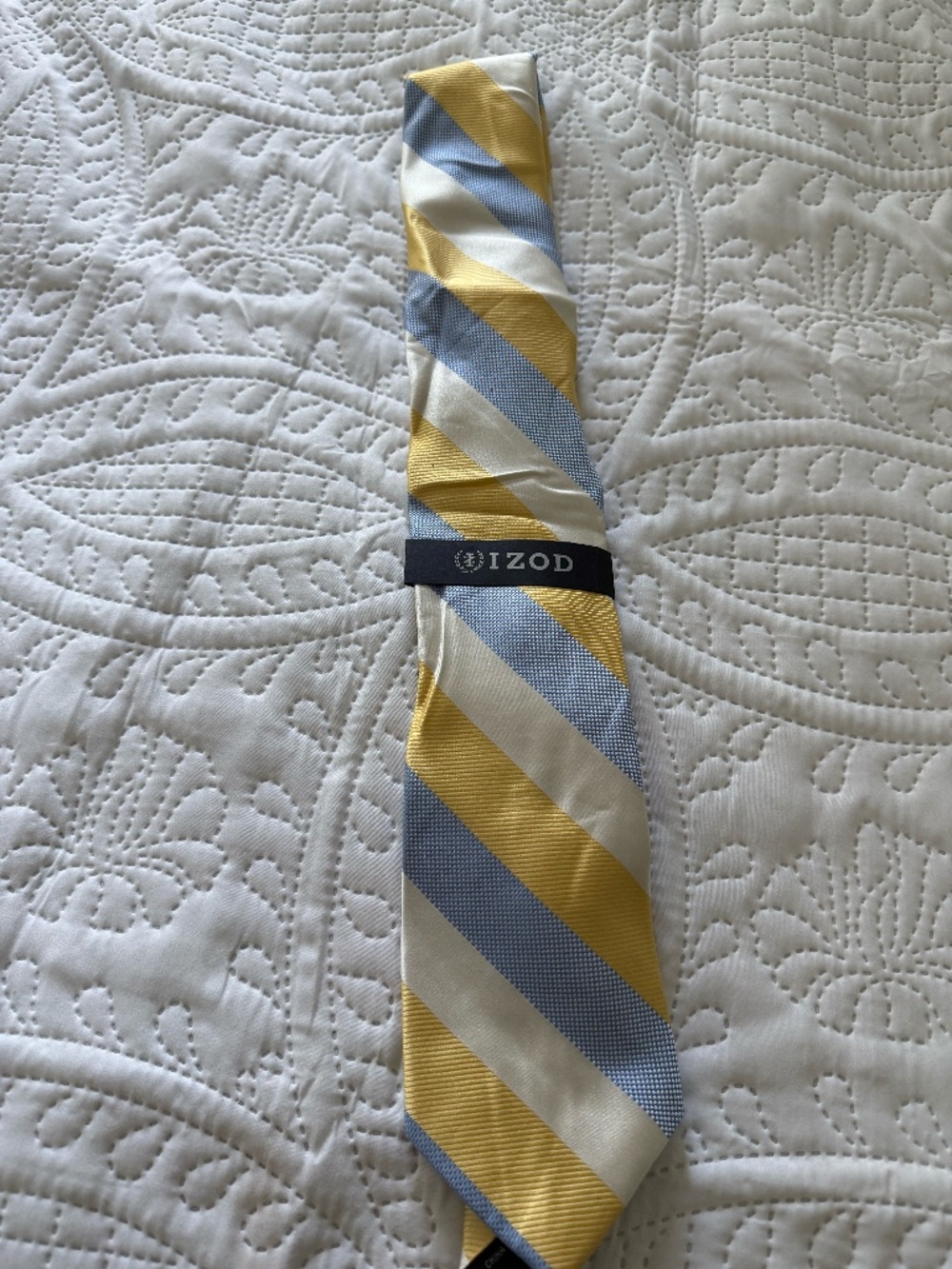 Yellow Blue and White IZOD Mens Tie